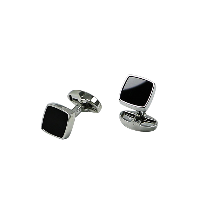 Svarta Agate Square Flat Shirts Cuff Links